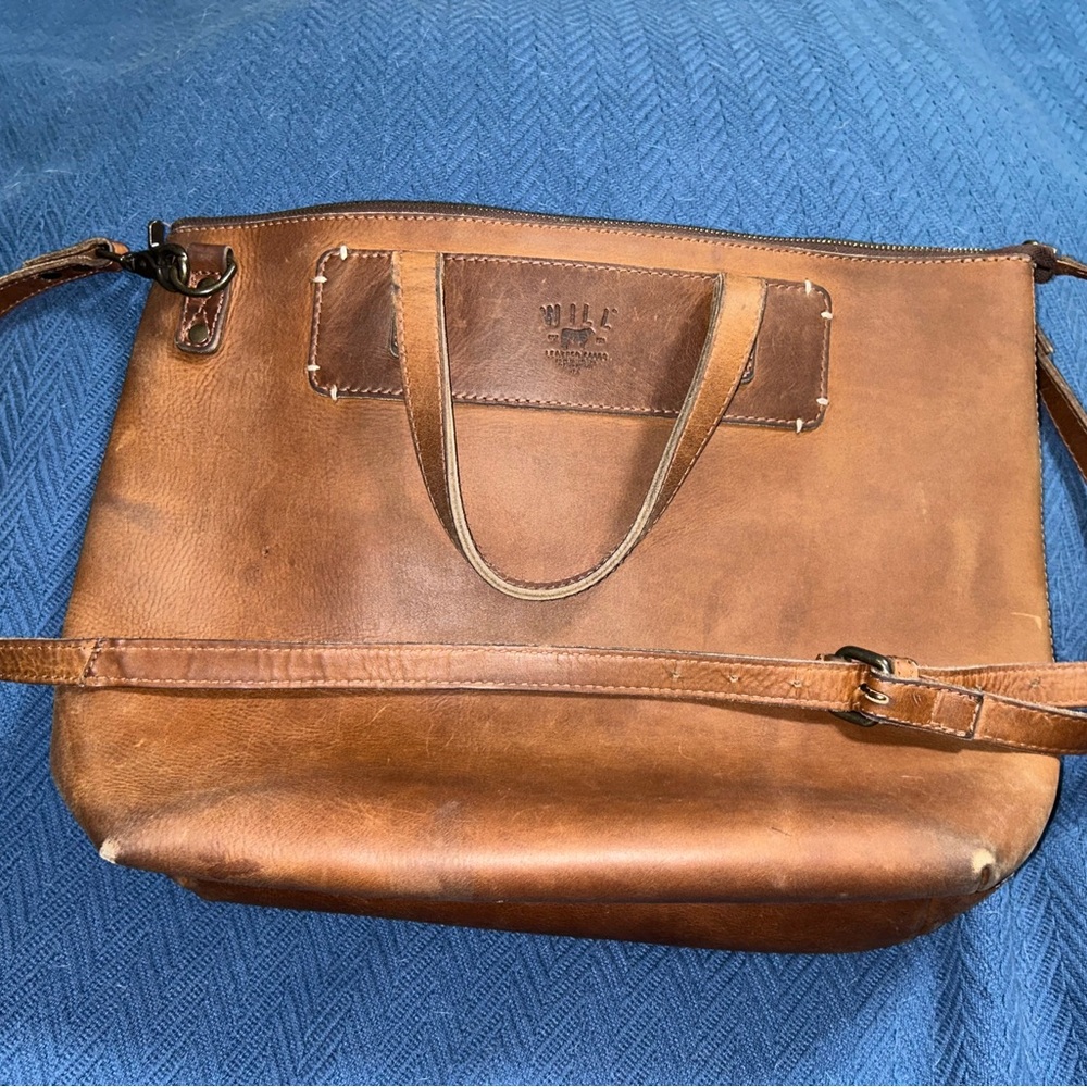 Will Leathers Simple Brown Leather Tote Bag